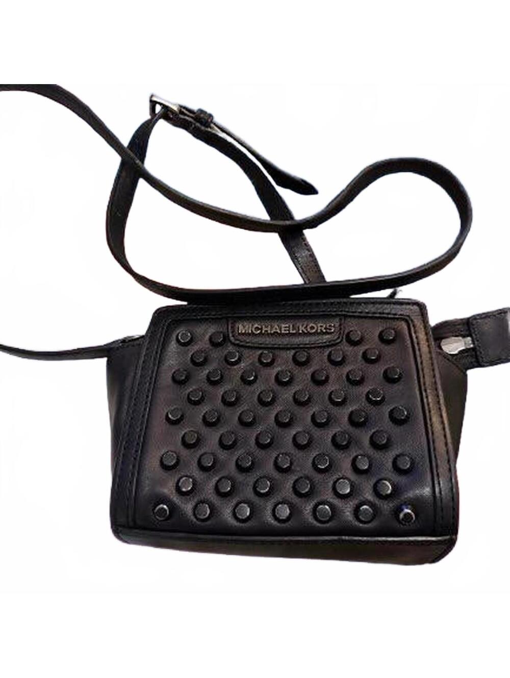 Michael Kors Black Crossbody Purse with Metal Studs